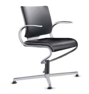 InTouch / Fauteuil de conférence pivotant Cuir Noir