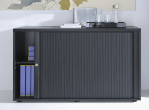 Mdd standard / Armoire mi-haute à rideaux L120 x H148 cm Noir