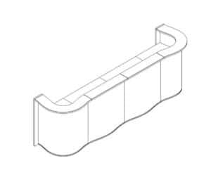 Wave / Banque d'accueil L356 cm Blanc