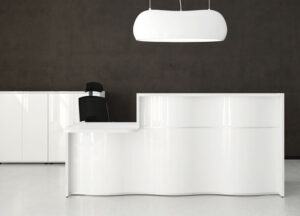 Wave / Banque d'accueil avec PMR L253 cm Blanc