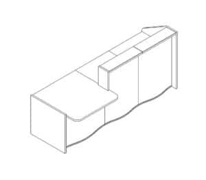 Wave / Banque d'accueil avec PMR L253 cm Blanc