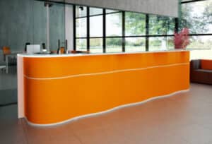 Wave / Banque d'accueil L388 cm Orange
