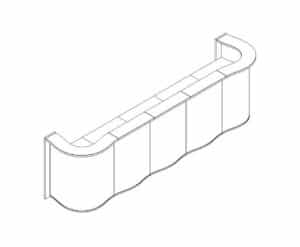 Wave / Banque d'accueil L388 cm Orange
