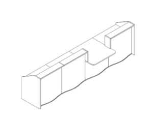 Wave / Banque d'accueil PMR central L394 cm Blanc