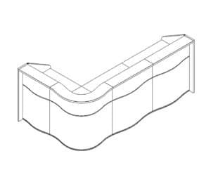 Wave / Banque d'accueil en angle L278 x P179 cm vert