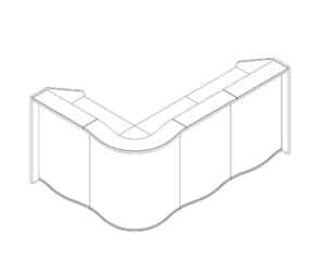 Wave / Banque d'accueil en angle L234 x P159 cm Bleu