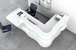 Wave / Banque d'accueil en angle avec PMR L278 x P179 cm Blanc