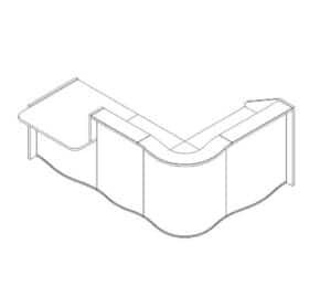 Wave / Banque d'accueil en angle avec PMR L278 x P179 cm Blanc