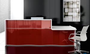 Wave / Banque d'accueil avec PMR L253 cm Bordeaux