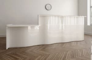 Wave / Banque d'accueil en angle avec PMR L331 x P181 cm Blanc