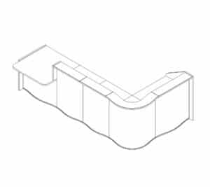 Wave / Banque d'accueil en angle avec PMR L331 x P181 cm Blanc