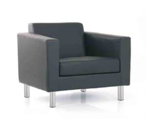 Scott / Fauteuil cuir Noir