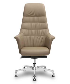 Of Course / Fauteuil de direction en cuir Beige