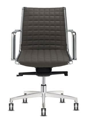Vega Q / Fauteuil Manager en cuir Noir