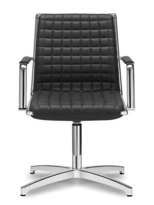 Vega Q / Fauteuil de réunion pivotant cuir Noir