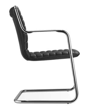 Vega Q / Fauteuil visiteur cuir Noir
