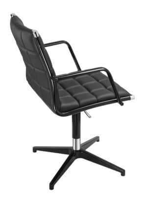 Vega S / Fauteuil de réunion pivotant cuir Noir