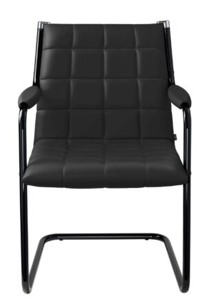 Vega S / Fauteuil visiteur cuir Noir