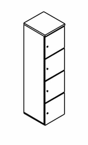Locker / Armoire 4 casiers H161 cm coloris personnalisables