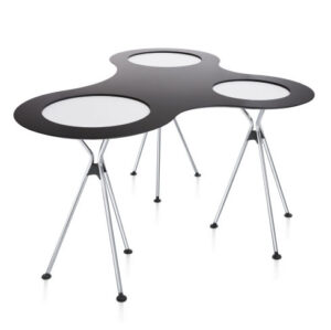 Meet table over easy / Tables hautes pliantes double + plateau de liaison