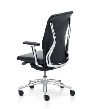 Crossline prime / Fauteuil de direction Dossier moyen cuir Noir