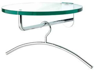 Frisbi / Patère murale Verre transparent + 4 cintres chromés