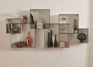 Konnex / Etagère design murale modulable lot de 3 cubes encastrables