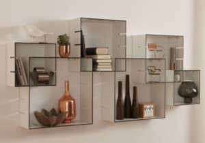 Konnex / Etagère design murale modulable lot de 3 cubes encastrables