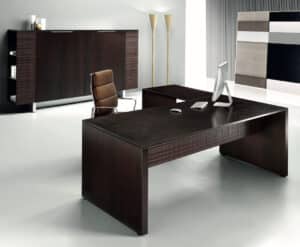 Modi / Bureau de direction 200 cm avec retour Marron foncé