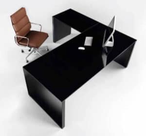 Modi / Bureau de direction 200 cm avec retour Noir