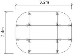 Officeteam / Table de réunion L320 x P240 cm Gris
