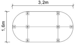 Officeteam / Table de réunion ovale L320 x P160 cm Noyer