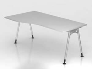 Officeline / Bureau asymétrique 180 x 100 cm Gris