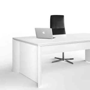 Kono / Bureau de direction L180 cm laqué Blanc