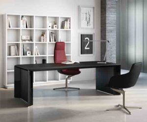 Kono / Bureau de direction L180 cm laqué Noir