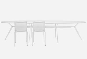 Biplane 406 / Table de réunion ovale L330 cm Blanc
