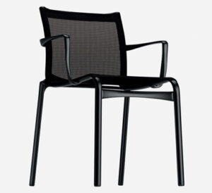 Bigframe 44/440 / Fauteuil résille avec accoudoirs Noir