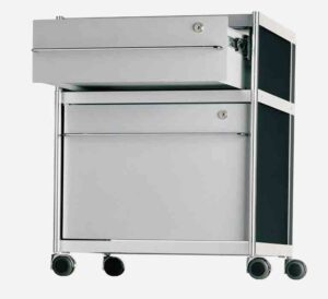 SEC car017 / Caisson à roulettes 2 tiroirs H 660cm Gris