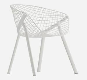 Kobi / Chaise design acier laqué blanc