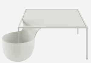 Flow bowl / Table basse design 74 x 74 cm Blanc