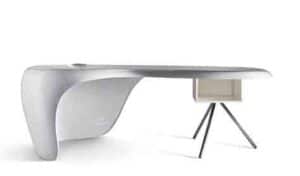 UNO / Bureau de direction design laqué Blanc caisson Blanc