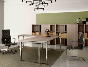 BIQUADRO / Bureau design L180 cm Chêne