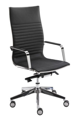 Kruna Plus Linéaire / Fauteuil de direction en cuir Noir