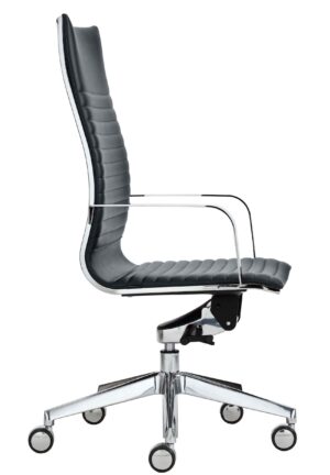 Kruna Plus Linéaire / Fauteuil de direction en cuir Noir