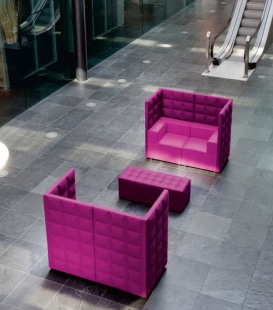 Kuadra Top / Fauteuil d'accueil deux places dossier haut