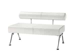 Kuros 90 / Banquette deux places similicuir L120 cm Blanc