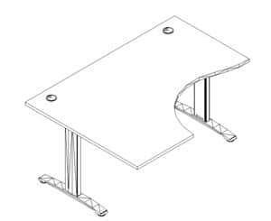 Ergonomic Master / Bureau compact retour gauche L160 x P120 cm Bouleau clair