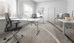Ergonomic Master / Bureau compact L170 x P88 cm Blanc pastel