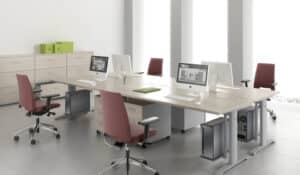 Ergonomic Master / Bureau droit 160 cm Bouleau clair