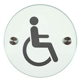 Orbis / Signalétique Handicapés Diam 12 cm en verre